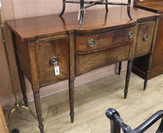 A Regency inlaid mahogany sideboard, W.137cm